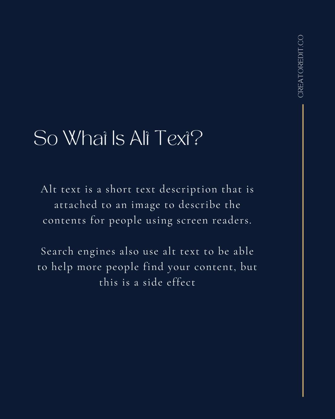 Alt text is a small thing you can add to your content, but one of the most useful. (image 2)