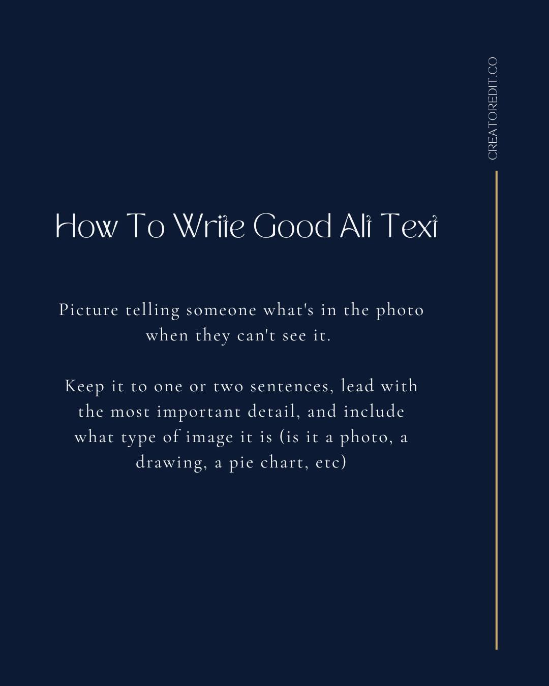 Alt text is a small thing you can add to your content, but one of the most useful. (image 3)